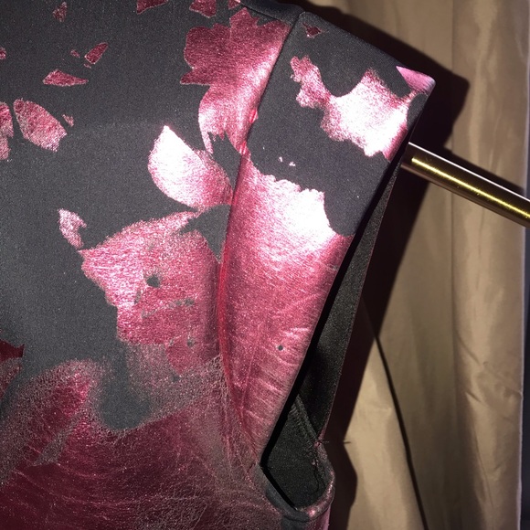 Jena Theo Pink Metallic Dye Print Party Dress S/M - Picture 4 of 8